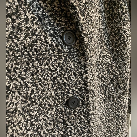 Frenchi Women’s Boucle Textured Blazer Jacket Black White Medium Teddy Fur Coat - Picture 7 of 7